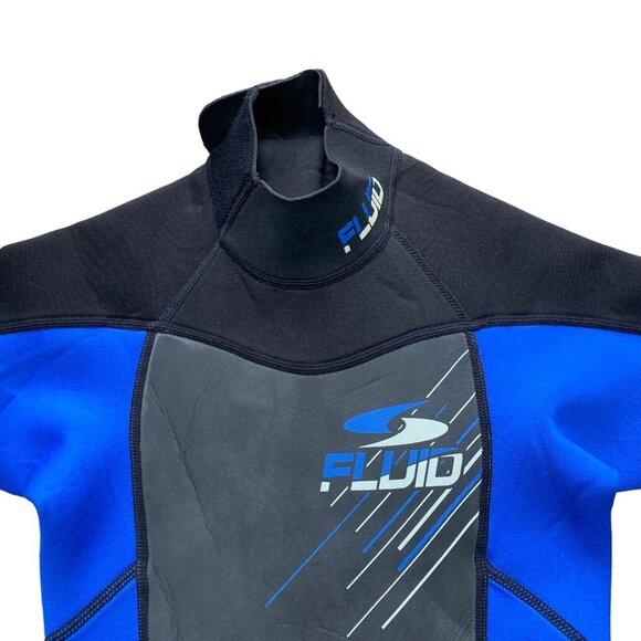 Fluid Wetsuit Youth Size 8 Neoprene Rubber Swim Blue Black - Picture 2 of 6